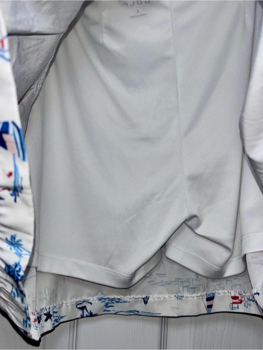 Izod White Shorts with Blue and Red Nautical Print